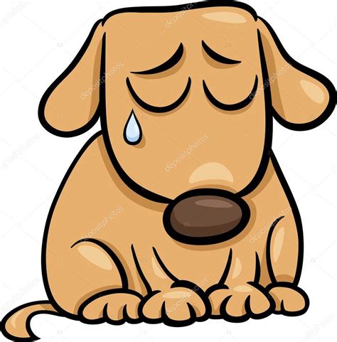 Ilustración de dibujos animados de perro triste — Vector de stock ...