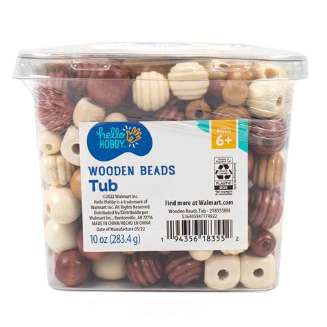 Hello Hobby Wooden Beads Tub Walmart