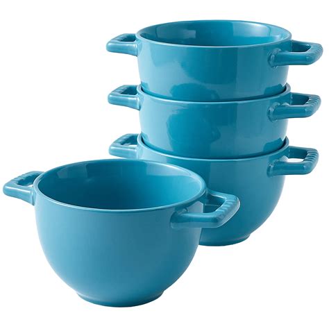 Bruntmor Oz Ceramic Soup Crocks With Handles Set Of Microwave