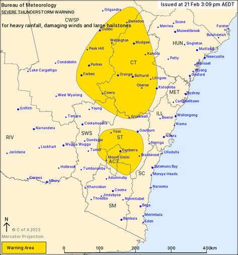 Nsw Severe Thunderstorm Warning Large Hail Damaging Winds Heavy Rain