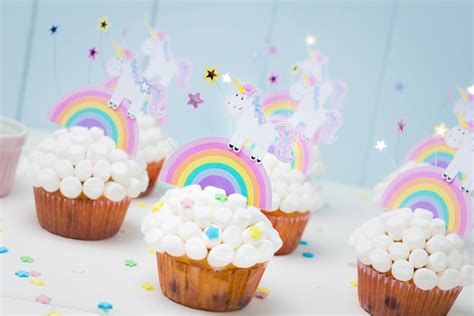 Einhorn Muffins Puderzuckerliebe Rezept Kuchen Einschulung