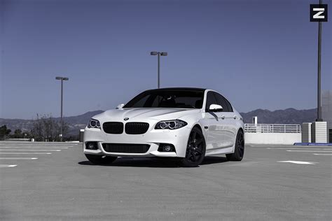 Starke Contrast: White BMW 5-Series on Black Custom Rims | CARiD.com Gallery