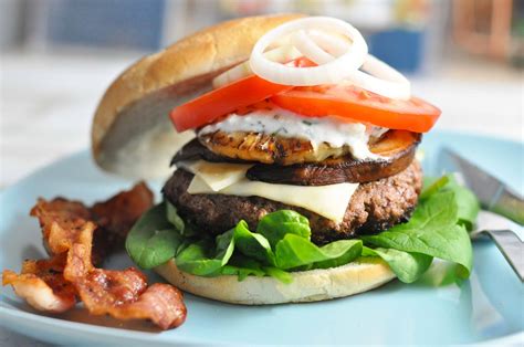 Hawaiian Burger With Pineapple And Portobello Mushrooms