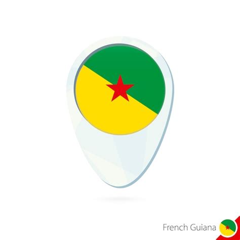 Frans Guyana Vlag Locatie Kaart Pin Pictogram Op Witte Achtergrond