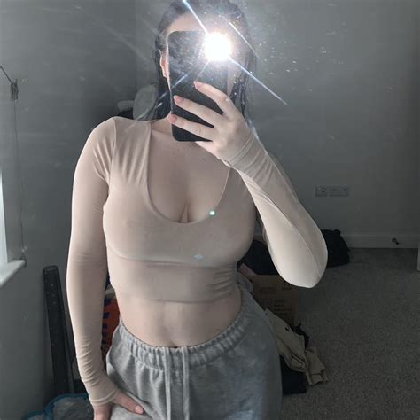 PLT Seamless Second Skin Nude Long Sleeve Top Depop