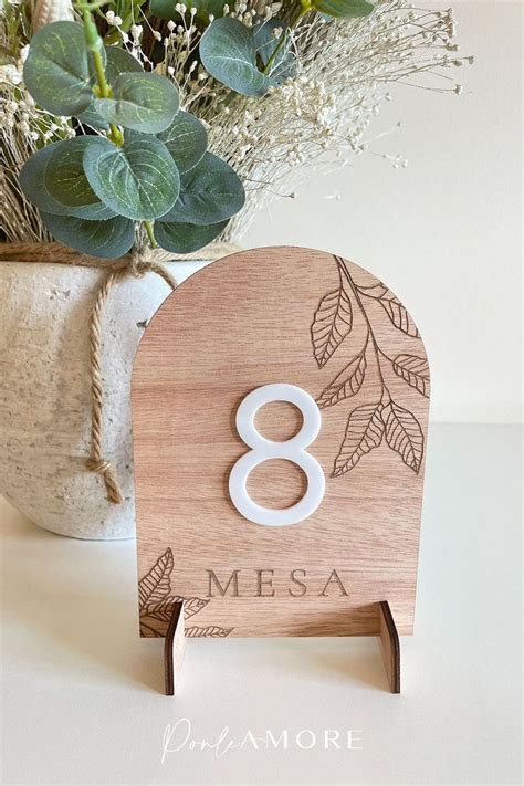 Meseros En Madera Floral Numeros Para Mesas N Meros De Mesa De