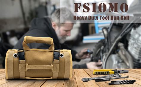 Fsiomo Tool Roll Heavy Duty Tools Organizer Roll Up Tool Bag With 6