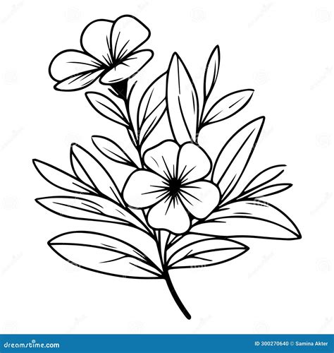 Small Periwinkle Flower Tattoo Ink Illustration Clipart Isolated On