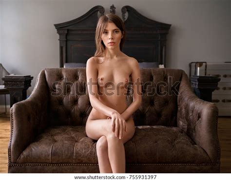 Beautiful Sexy Brunette Nude Woman Sitting Stock Photo Shutterstock