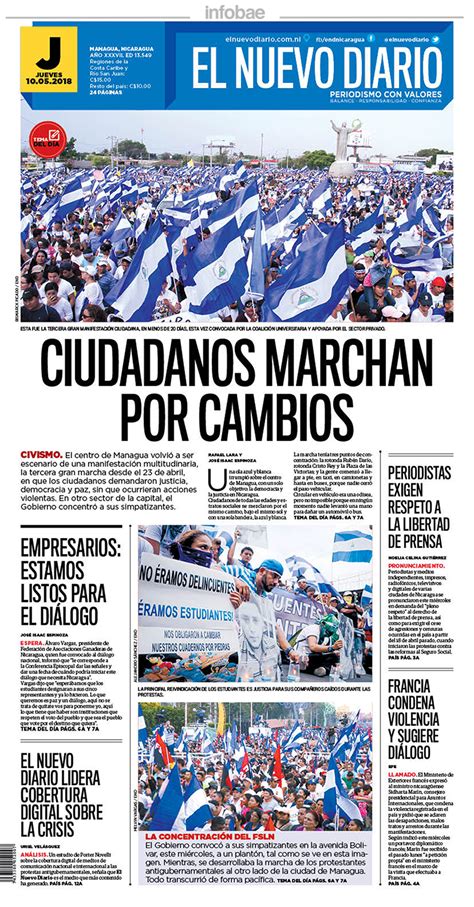 El Nuevo Diario Nicaragua Jueves 10 De Mayo De 2018 Infobae