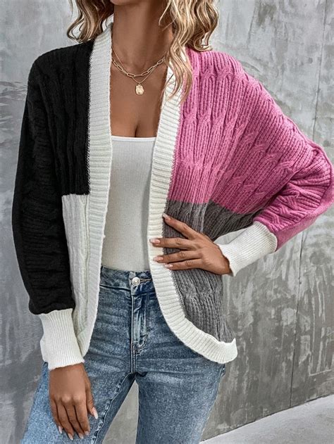 Duster Cardigan Batwing Sleeve Manga Bat Wings Cable Knit Color