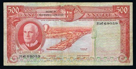 500 Escudos Very Fine Grade 1970 P97 Angola Americo Thomas