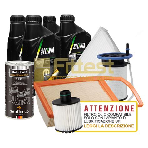 Kit Tagliando Fiat 500X 500L 1 3 Multijet EURO6 Olio Selenia 0W30 IMP