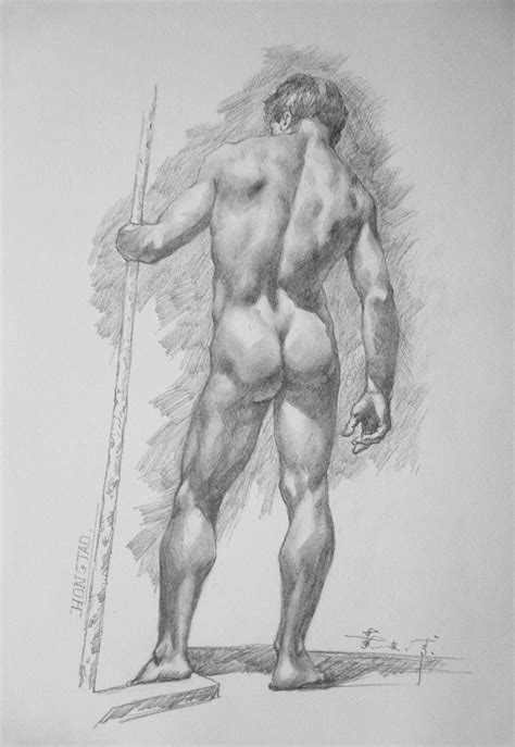 Original Drawing Male Nude Man Dessin Par Hongtao Huang Artmajeur