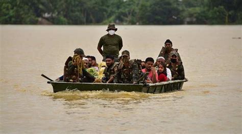 Assam Flood 11 More Dead 47 Lakh Affected Shah Dials Himanta