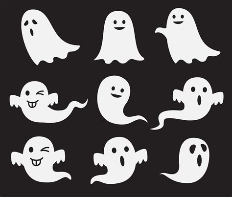 Halloween Cute Ghost Set 1384609 Vector Art At Vecteezy