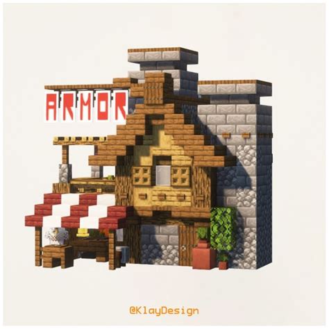 🧑‍🏭armorer’s House Minecraft Here’s Another Village House Today I Made An Armor Shop Fully