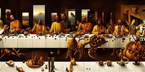 KREA AI The Last Supper But With Robots By Salvador Dali