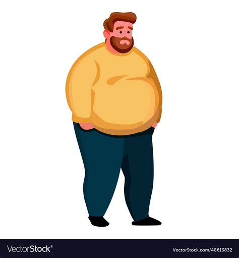 Worried man with obesity clip art Royalty Free Vector Image