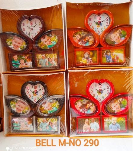 Plastic Multicolor Bell Photo Frame Clocks For Gift At Rs Piece