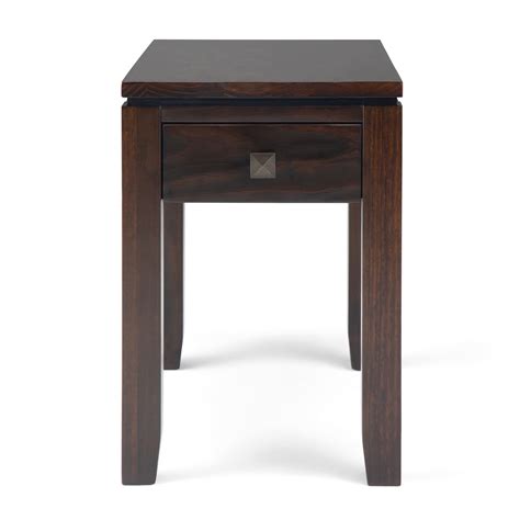 Simpli Home Cosmopolitan Solid Wood 4 Legs End Table With Storage