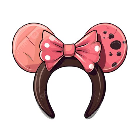 Cartoon Ears Clipart Pink Minnie Mouse Headband With Polka Dots Cartoon Vector Mouse Clipart