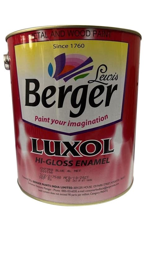 Berger Luxol Hi Gloss Enamel Paint L At Litre In Bengaluru