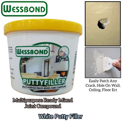 Cement Wall White Putty Filler And Ready Mix Joint Compound For Wall Crack Hole 500grams