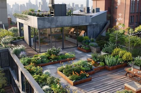 Premium Photo Dynamic Urban Rooftop Gardens