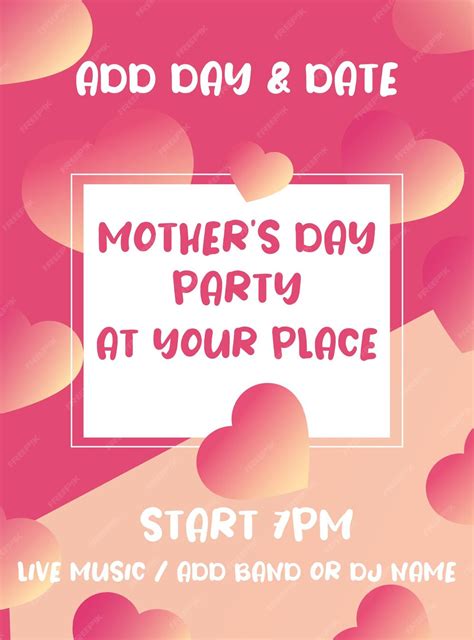 Premium Vector Mothers Day Party Flyer Poster Social Media Post Design