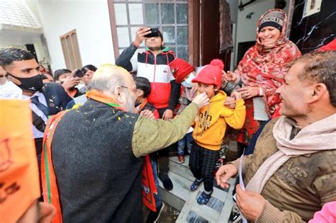 Up Election 2022 Amit Shah Holds Door To Door Campaign In Mathura In