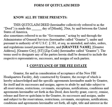 Free Printable Quitclaim Deed Forms Ms Word Best Collections