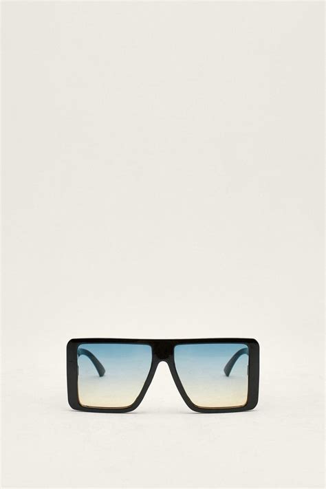 Oversized Square Gradient Lens Sunglasses Boohoo Uk