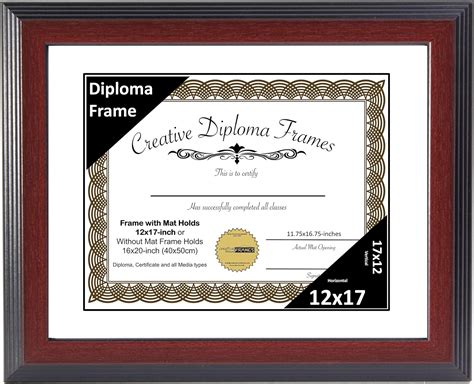 Creative Picture Frames 12x17 Mahogany Finish Diploma