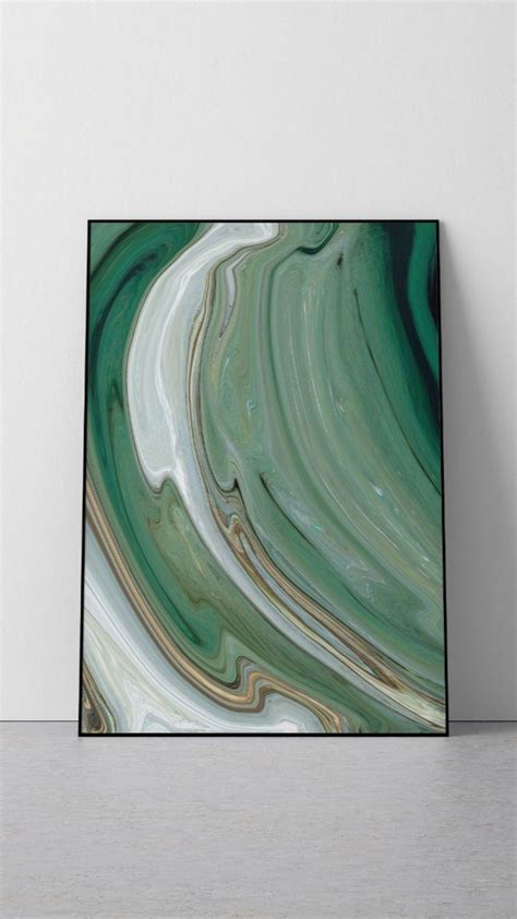 Set Of 3 Emerald Marble Gold Swirl Digital Art Prints Emerald Green Wall Art Prints On Etsy