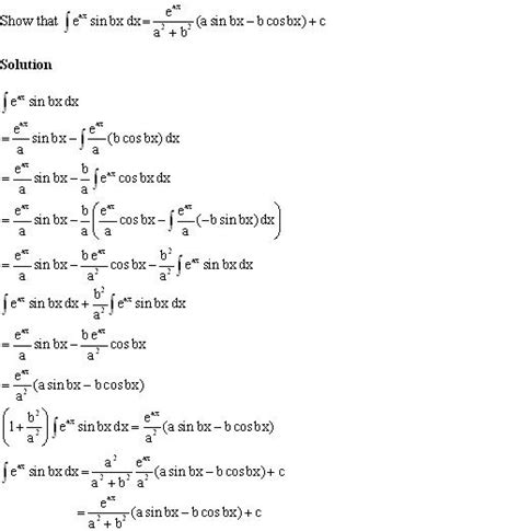 Mathematics P016 Integrate E Ax Sin Bx