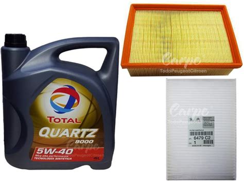 Kit 4 Filtros 4 Lts Aceite 5w40 Citroen C4 Lounge 2 0 16v CASA CARPE