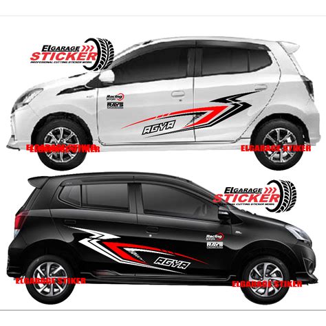 Jual Stiker Body Mobil Toyota Agya Cutting Stiker Body Samping Mobil