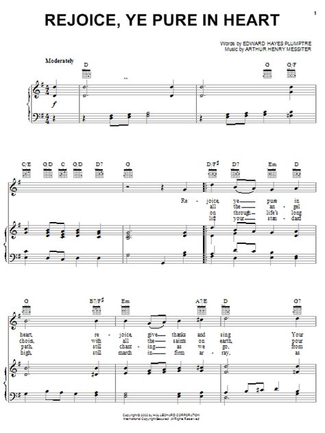 Arthur Henry Messiter Rejoice Ye Pure In Heart Sheet Music Pdf Notes