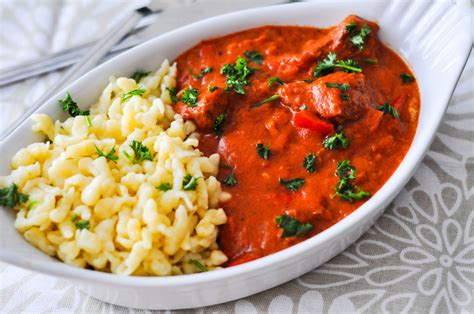 Hungarian Veal Paprikash And Nokedli Hungarian Recipes International Recipes Recipes