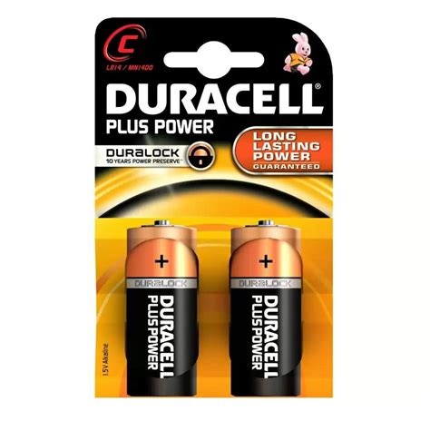 Duracell Plus Power C LR14 MN1400 Batteries Twin Pack