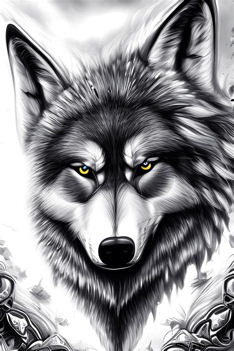 Majestic Wolf Art Extremely Detailed Cinematic High Definition Digital ...