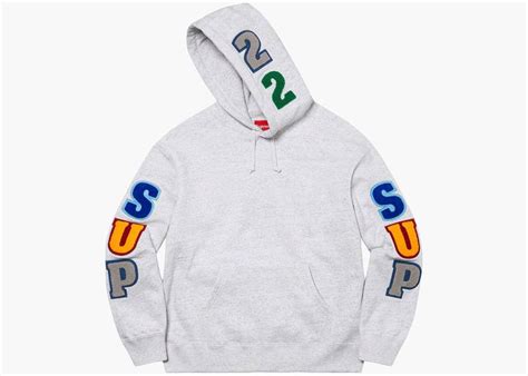 Supreme Team Chenille Hooded Sweatshirt Ash Grey Hype Clothinga