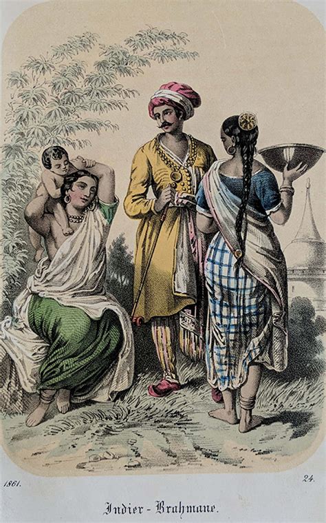 Brahmin Family In India - Old Print 1861 - Past-India