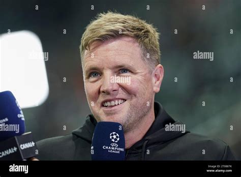 Newcastle United Manager Eddie Howe Media Interview During The Uefa