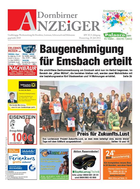 Dornbirner Anzeiger By Regionalzeitungs Gmbh Issuu