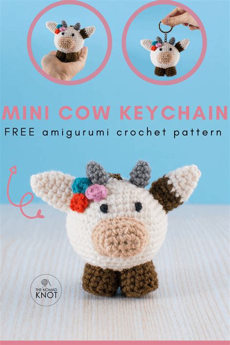 Free Amigurumi Crochet Pattern Make This Beautiful Cow Keychain