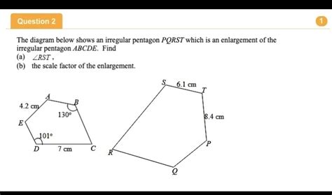 Solved Question 2 1 The Diagram Below Shows An Irregular Pe Geometry