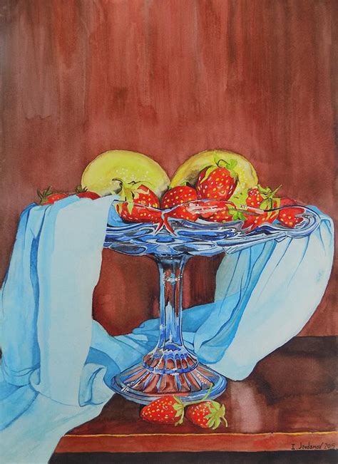 Still Life Strawberries Painting By Ivo Jordanov