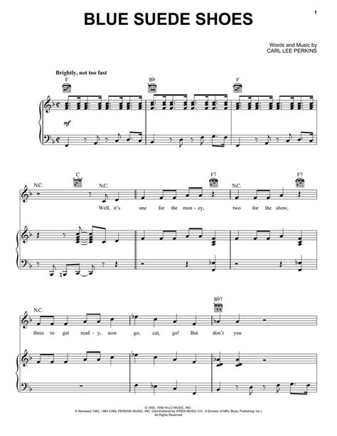 Elvis Presley Blue Suede Shoes Sheet Music And Printable Pdf Music